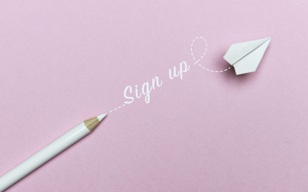 Email newsletter sign up concept